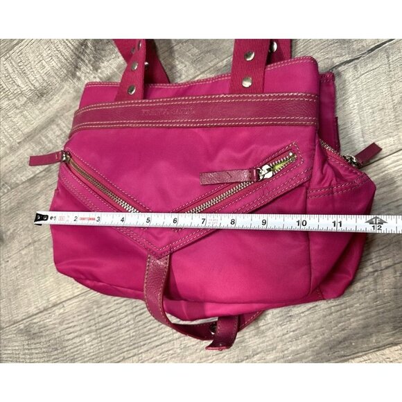 FRANCO SARTO Hot Pink Handbag Purse Accordion Gathered Zip Pockets Rock Roll NEW - Picture 12 of 13